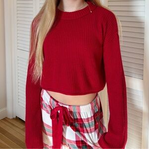 Red Cropped Sweater